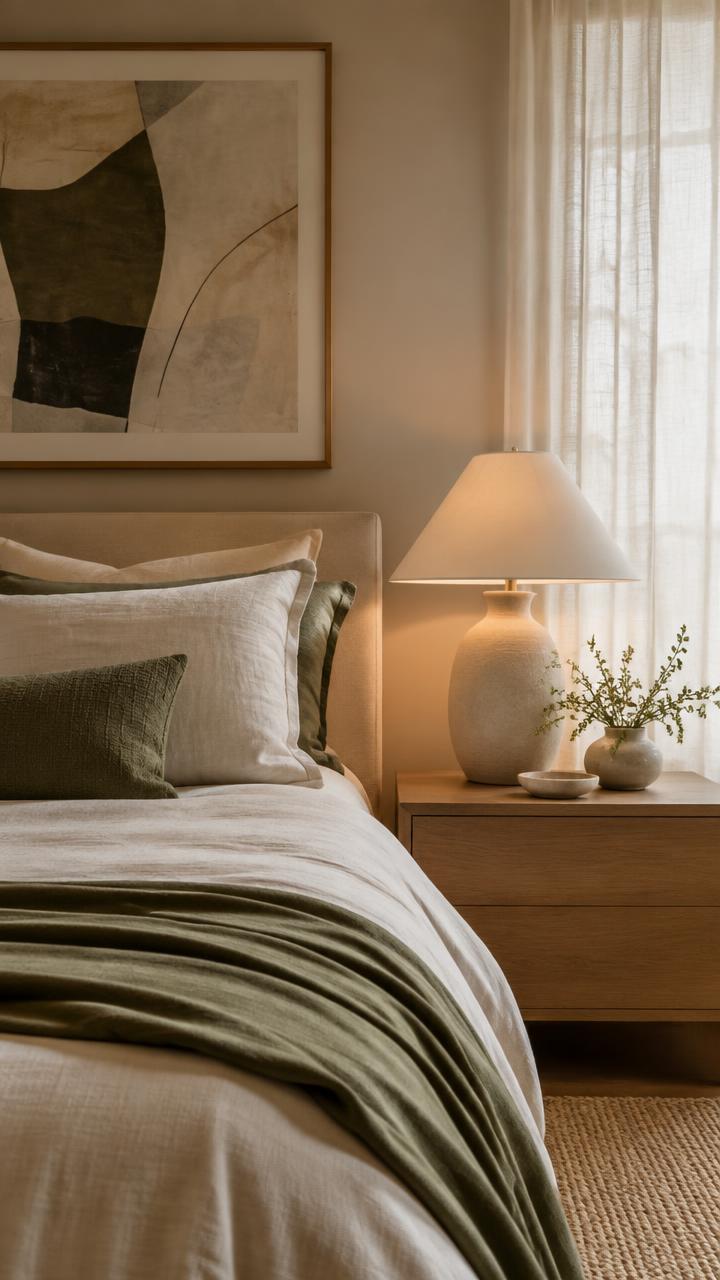 Vídeo: suíte com roupa de cama em linho e luminária de mesa